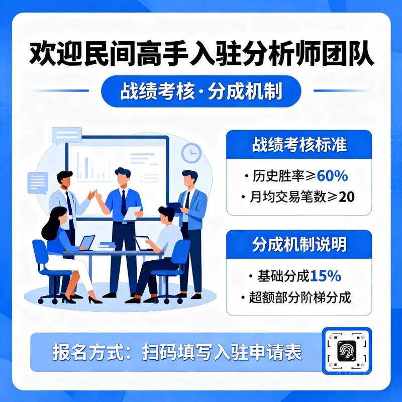 欢迎民间高手入驻分析师团队，提供战绩考核与分成机制